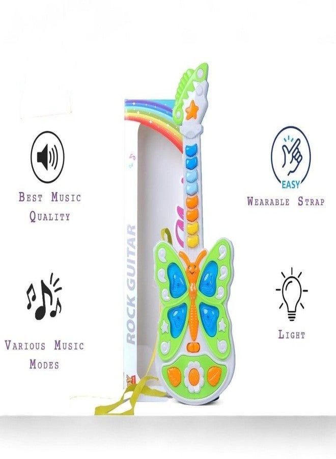 SARASI Butterfly Guitar Toy for Kids, Musical Sound Light, Drum Music, 3 Music Converter (Multicolor) - Image 5